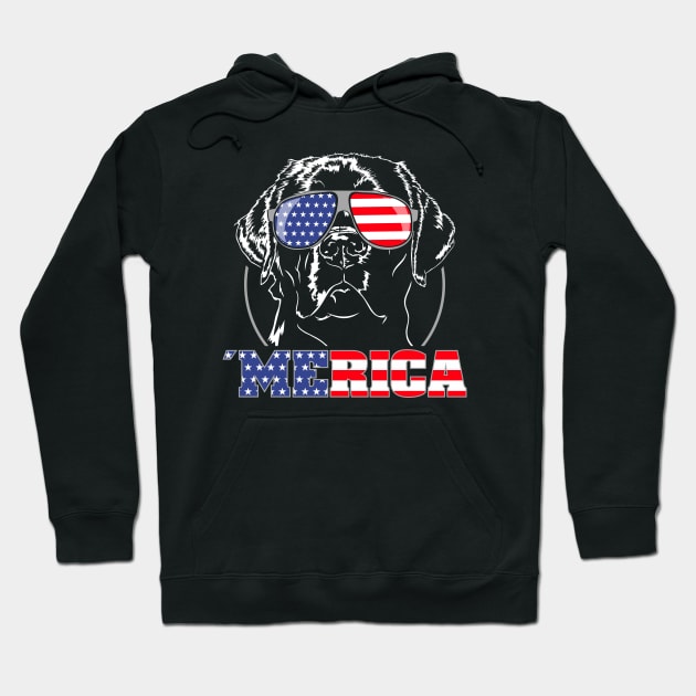 Proud Labrador Retriever American Flag Merica dog Hoodie by wilsigns